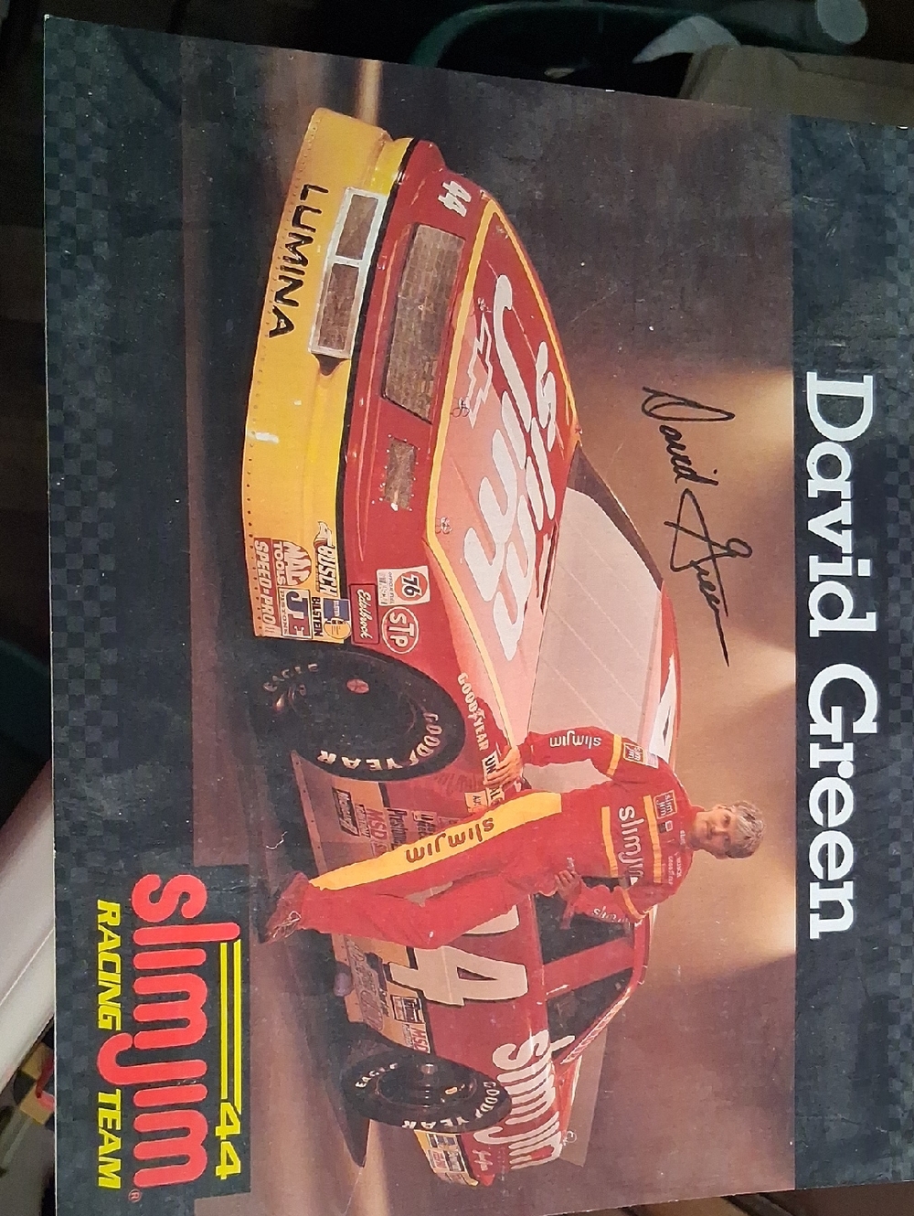 Nascar Slim Jim Red and Yellow Racing Poster